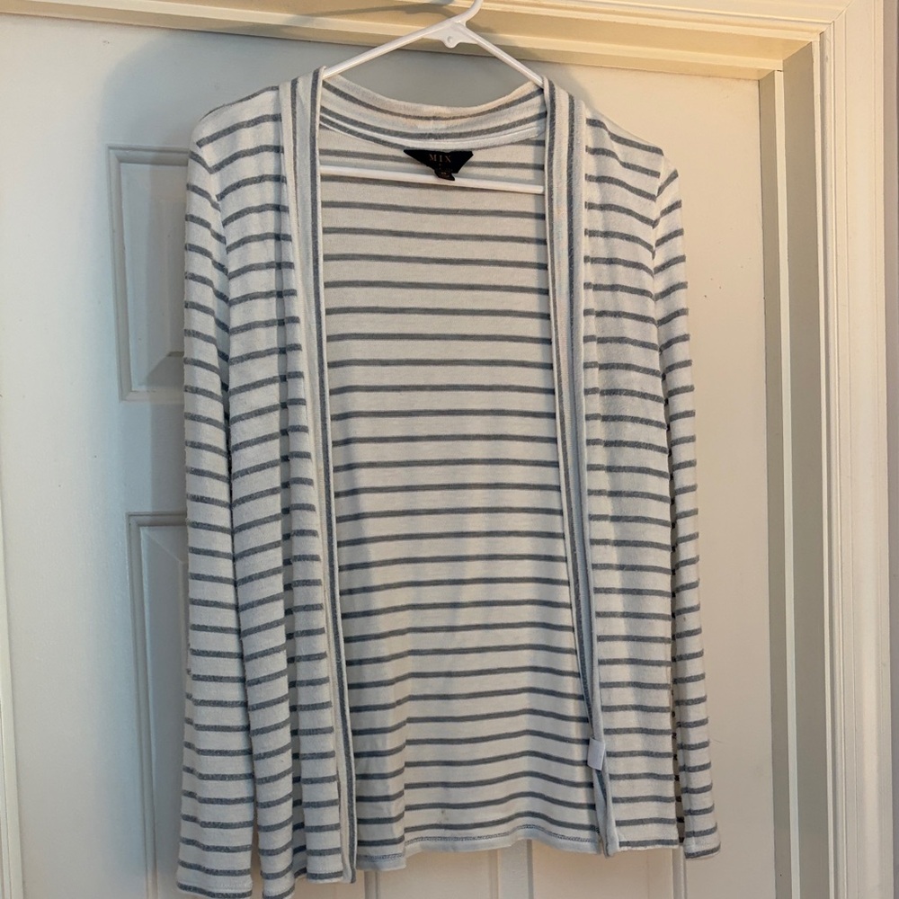 41 Hawthorn Gray and White Striped Sweater